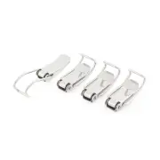 Cabinet Boxes Case Spring Loaded Toggle Latch Hasp Silver Tone 4pcs