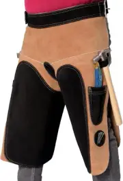 Suede Leather Farrier Apron 25" Length, Adjustable 28-52" Waist, 2 Nail Magnets