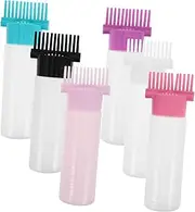 Beatifufu Hair Dye Comb Applicator Bottle Set 6pcs Measuring Bottle for Scalp Treatment Home Use
