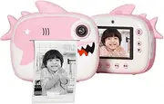 2.5K Cute Instant Camera 12MP Digital Camera Chil n Instant Print Camera with 2.4-inch IPS Screen 10X Digital Cute Video Recorder with 3 Printing Paper Rolls 32GB TF Card Pink One Size