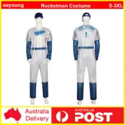Rocketman Elton John Dodgers Baseball Cosplay Costume Jumpsuit Sequin Uniform