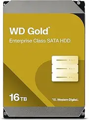 Western Digital WD Gold Internal Hard Drive, 16 TB, HelioSeal, 3.5 Inches, SATA 7200 RPM, 512 MB Cache, 512 MB, Enterprise, 5 Years Manufacturer's Warranty (WD161KRYZ-AJP Eco Package)