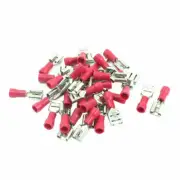 30Pcs FDD1.25-25022-16AWG Red PVC Sleeve Insulated Female SpadeCrimp Terminal✦KD