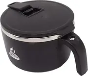 Stainless Steel Instant Noodles Bowl with Lid, 900ml Ramen Bowl, Ideal for Students, Office Workers, and Dormitories (Black)