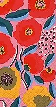 IHR Ideal Home Range Dinner Napkins Marimekko Disposable 3-Ply Paper Hand Towels, 8.5" x 4.5", Rosarium (Rose), 16-Count