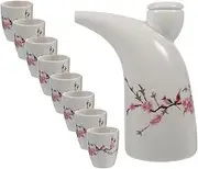 TIDTALEO 1 Set Ceramic Sake Kettle with Cups Traditional Wine Pot for Home Restaurant Use Practical for Sake Spirits Water for Entertaining Guests and Special Occasions