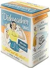 Nostalgic-Art Retro Storage Jar L, 3 L, Dishwasher Tabs - Gift Idea for Nostalgia Fans, Large Tin Tin, Vintage Design