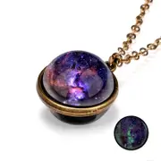Necklace with pendant nebula galaxy