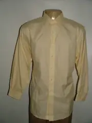 NEW WOT BROOKS BROTHERS DRESS SHIRT SIZE 17 1/2 34 YELLOW SOLID #460