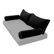 |COVER ONLY| STYLE 2 Queen Bolster Pillow Daybed Porch Swing Contrast Trim AD109