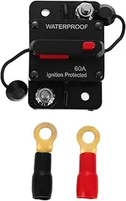 GANAZONO Circuit Breaker Holder 60a 12v-48v Dc for Automotive Rv Yacht Marine Boat Trolling Audio Circuit Breaker Safety-