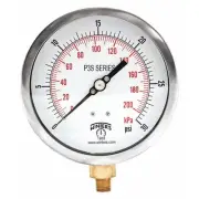 Winters P3s6009 Pressure Gauge, 0 To 30 Psi, 1/4 In Mnpt, Black