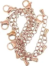 minkissy Diy Necklace Bracelet Making Stainless Steel Extension Chain Lobster Clasp Chain Extenders Set