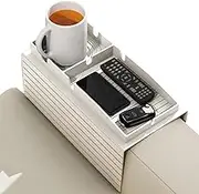 Nuhjytgf Couch Cup Holder Tray | Couch Drinks Remotes Holder - Anti-Spill Armrest Table For Home RV Car Organization With Remote Storage Living Room Outdoor Beach Picnic TV Watching Snack Time