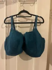 NewBravissimo Bra Womens Green/blue Underwire Unlined Full Figure UK 44HH Or 40L