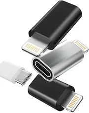 USB C to Lightning Charger Adapter (Pack of 3) for Apple MFI Certified for iPhone 14 13 Type-C Female Jack Charging Cable Socket Lighting Connector Cable PD Charger Data Adapter Accessories for iPad