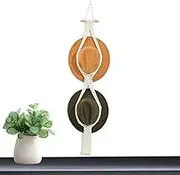 Macrame Hat Hanger | Macrame Hat Holder,Wall Bohemian Woven Hat Organizer with Decorative Tassels for Bedroom Jmedic