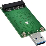 mSATA Adapter, tunghey mSATA to USB 3.0 Adapter, USB mSATA SSD Reader, 50mm Mini SATA Converter as Portable Flash Drive External Hard Drive (No Cable Needed) (1pack)
