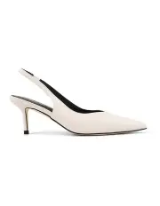 [Siren] Yory Slingback Kitten Heels in Chalk White
