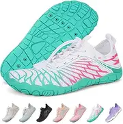 [RUYI] Barefoot Shoes Children's Barefoot Shoes Boys Girls Bathing Shoes Quick Drying Water Shoes Breathable Beach Shoes Non-Slip Hiking Shoes, N10 Colourful, 34 EU