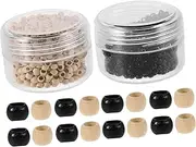 Hair Extension Beads Silicone Lined Micro Links Black Beige Lightweight for DIY Crafting Ring Design for Professional Home Use