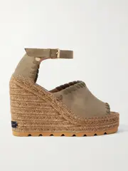 [Stella McCartney] Stella McCartney - Gaia Wedge Espadrilles - Army green - IT38 IT 38 Green