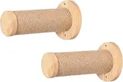 Wall Mounted Cat Tree,2X Wooden Ladder Stable And Safe Scratching Post - Indoor Kitten Wall Shelf Wall-Mounted Pet Supplies Furniture For Large Cats