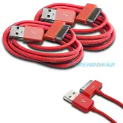 2 PCS 6FT USB SYNC DATA POWER CHARGER CABLES IPAD IPHONE IPOD CLASSIC TOUCH RED