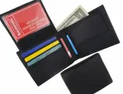 Mens Bifold Genuine Leather Wallet Secure Multi Pocket Zipper Coins Billfold
