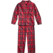 Family Pajamas E3807 Red Matching Kids Brinkley Plaid Pajama Set Size 2T/3T