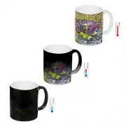 Spring Flowers in Blue Pot Coffee Mug Color Change Heat Morph