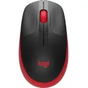 NEW Logitech M190 Wireless Full Size Mouse Charcoal Black Red