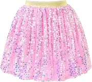 [Magic Park] 1-12Y Toddler Tulle Sequin Skirt Little Girl Tutu Skirts Birthday Holiday Party Girls Solid Color Short Skirt