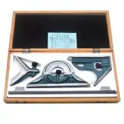 Industrial Tools 12'' 4 Combination Square Ruler Set Protractor Satin, 4-R Gr...