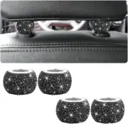 4 Pack Car Headrest Collars, Bling Car Head Rest Collars Rings Decor, Rhinestone
