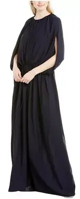 $2710 The Row Regina Drawstring-waist Silk-georgette Maxi Dress In Opal Grey