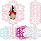 Disposable Pink Christmas Snowflake Placemats Table Placemats for Christmas P...