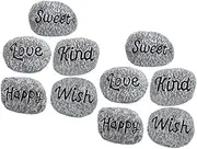 TOBBOMEY 10pcs Decorative Pebbles Landscape Rocks for Flowerpot Pond Aquarium Garden Decor Non-Toxic