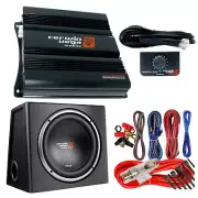 Cerwin-Vega XE12SV 12" 800W Single Subwoofer + Amp 1600W 1-Ch + 8 Ga Amp kit