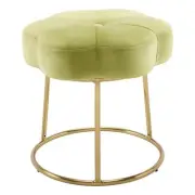 Riverbay Furniture 17.75" Transitional Fabric Accent Vanity Stool in Green