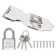 3" Hasp Lock Latch Stainless Steel Packlock Clasp with Screw/Key, Silver