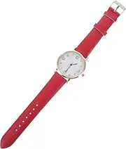 [CONGARTENO] Watch Wrist Waterproof Woman Strap Silver Belt Red