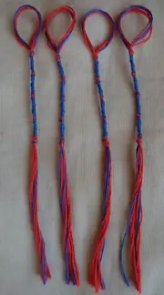 Home made set of Messianic Hebrew tzitzit, tassels, fringes (Orange)