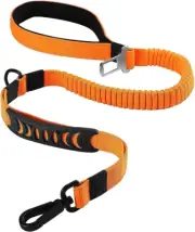 2 in 1 Dog Lead & Car Seat Belt, 150Cm Reflective Anti-Shock Bungee Dog Leash wi