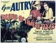 Round-up Time In Texas, poster, Gene Autry, Maxine Doyle, 1937 OLD MOVIE PHOTO