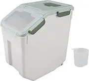 Airtight Rice Container with Thickened PP, Kitchen Storage Bin for Flour Grains Snacks, Stackable Pantry Organizer with Easy Open Lid (30 pounds)