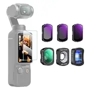 K&F Concept Effect Lens & ND Filter Kit for DJI Osmo Pocket 3, 1.2X Anamorphic+112° Wide-Angle+10X Macro+ND8/ND32/ND128, Magnetic Attach/Multi-Coated/Optical Glass