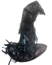 Deluxe Black Witch Wizard Hat