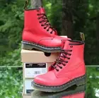 Dr. Martens 1460 Satchel Red Smooth Leather Boots 24614636 Women's Size 5
