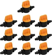 Drip Irrigation Connectors, 10X Drip Irrigation Shut Off Valves, Garden Tubing System, Anti-Drop Gadgets, Cut Off Equipment for Greenhouse Indoor Home Garage Backyard